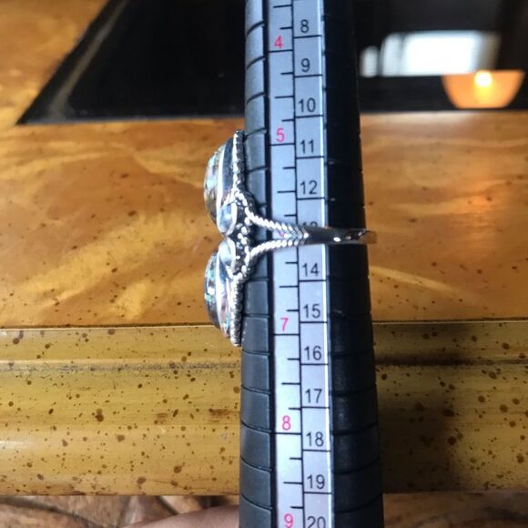 White Buffalo Blue Turquoise Sterling Silver Ring Size 6 - Picture 4 of 10